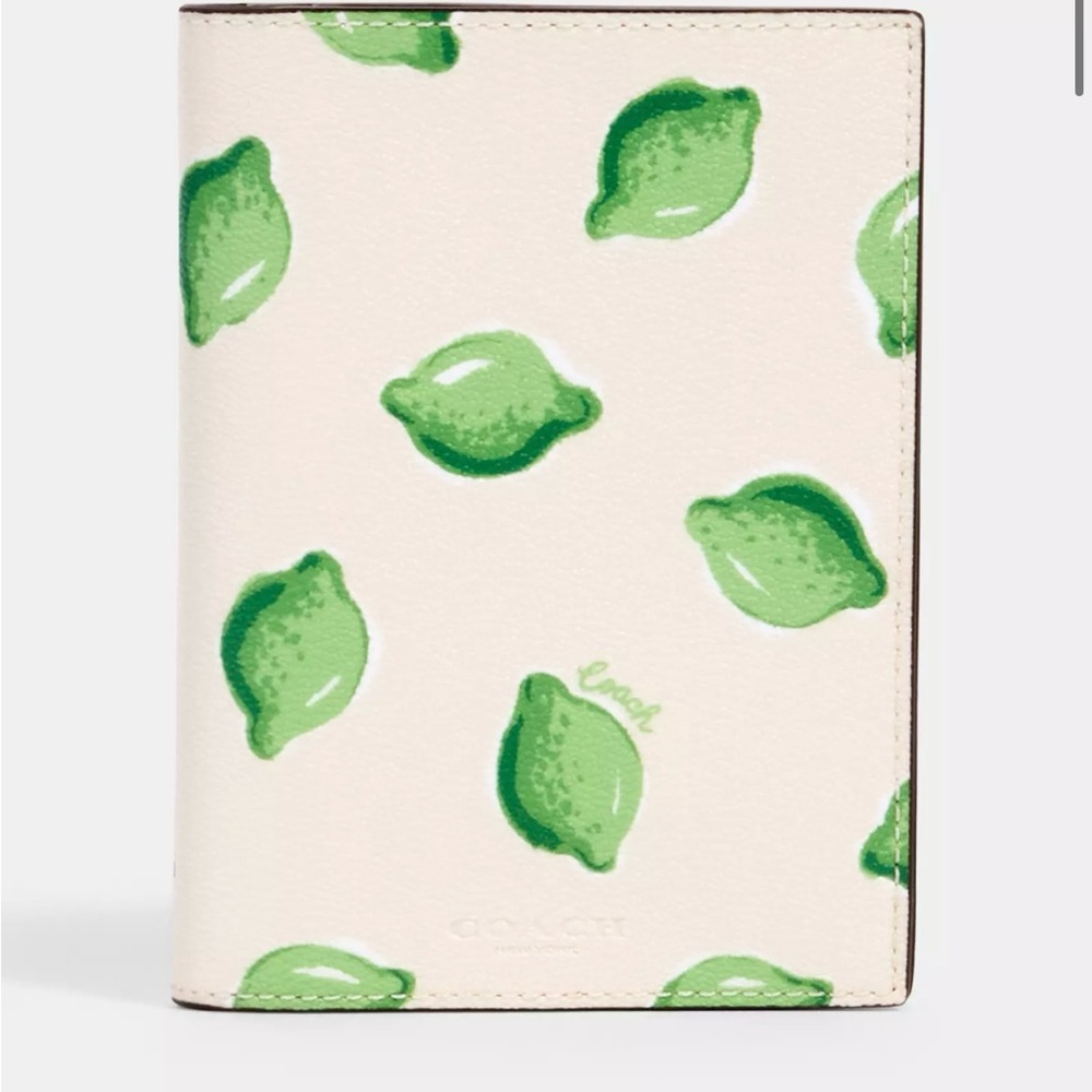 Coach Lime Print Passport Holder